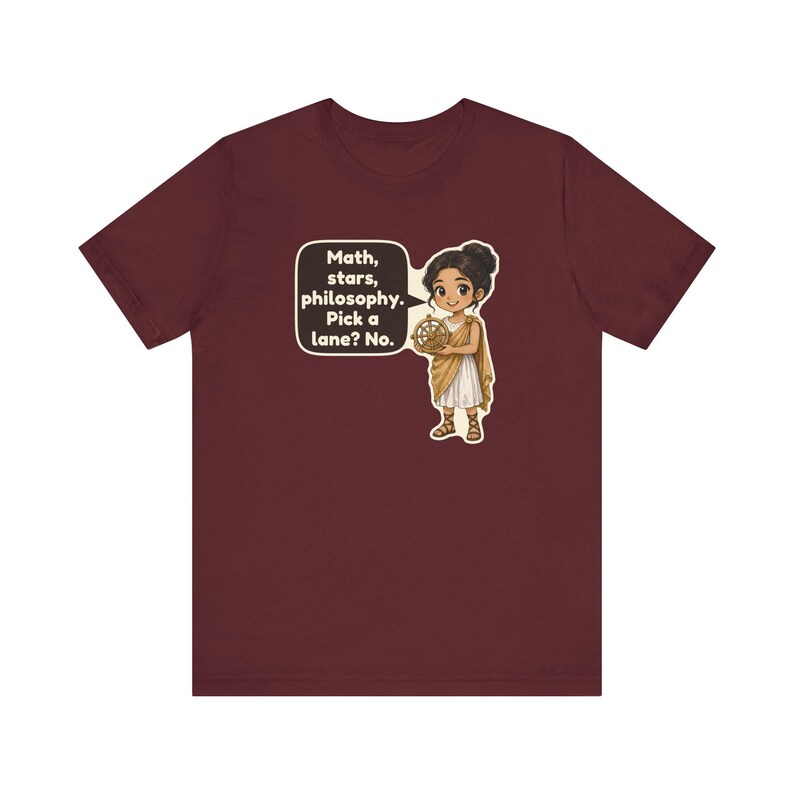 Hypatia Shirt, Women in STEM Gift, Math Stars Philosophy Pick a Lane No, Math Teacher Tee for Astronomy Fans and Librarians image 11