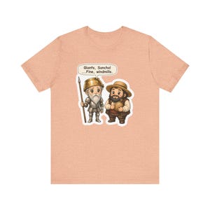 Don Quixote and Sancho Panza Shirt, Spanish Teacher Gift, Fine Windmills, Tee for Book Lovers, Librarians, Dreamers and True Friends image 4
