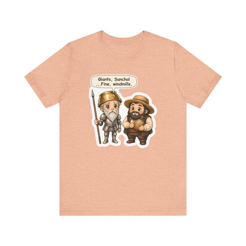 Don Quixote and Sancho Panza Shirt, Spanish Teacher Gift, Fine Windmills, Tee for Book Lovers, Librarians, Dreamers and True Friends image 4