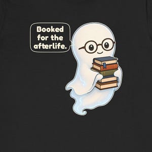 Library Ghost Shirt, Librarian Gift, Cute Bookish Tee for School Librarians, Book Clubs, Bookworms and Halloween Readers