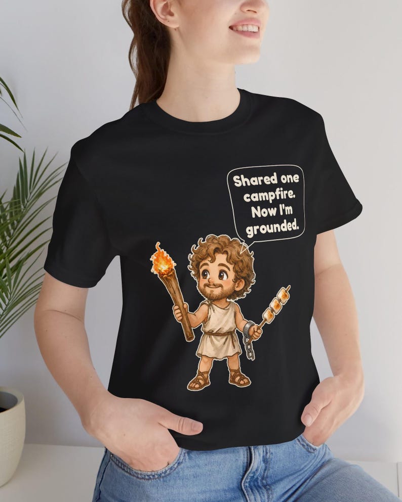 Prometheus Shirt, Funny Greek Mythology Tee, Fire Bringer Gift for Campers, Classics Teachers and Mythology Fans image 3