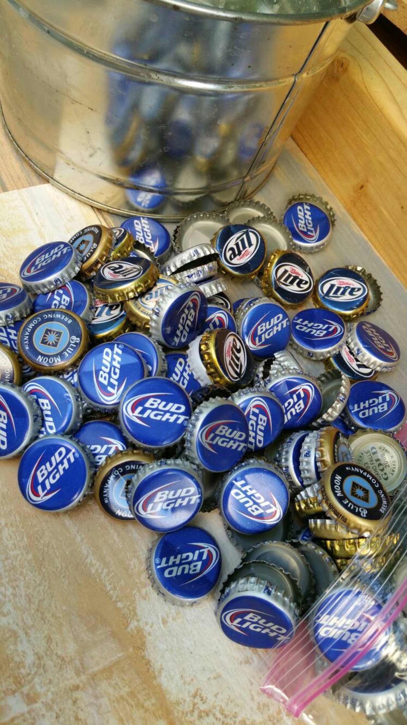 BLUE Beer Bottle Caps 1 Lb, Blue Bottle Caps, Dent and Bent, Recycled Beer Caps, Crafting
