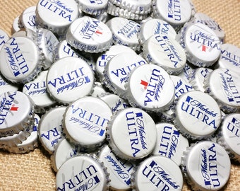 1 LB Michelob Ultra Beer Caps - Recycled Beer Caps - With Dents -  Crafting Supplies - Used Bottle Caps - Beer Caps for Craft - Beer Craft