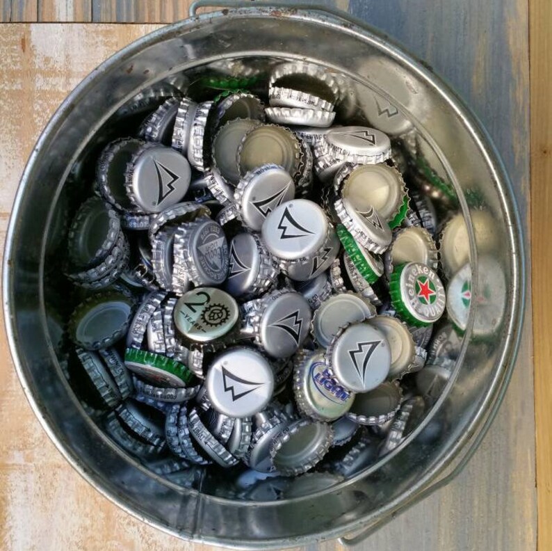 Silver and Gray Beer Caps Assorted 1 Lb Silver Bottle Caps Recycled