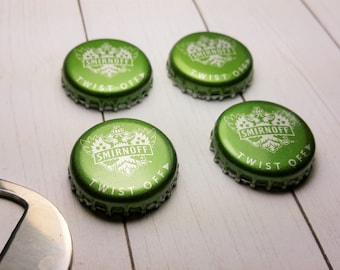 Smirnoff Green Apple Cap Magnets, Beer Cap Magnet, Fridge Magnets,Beer Lovers Gifts, Alcohol Theme Gifts, Beer Drinkers Gifts, Beer Magnets