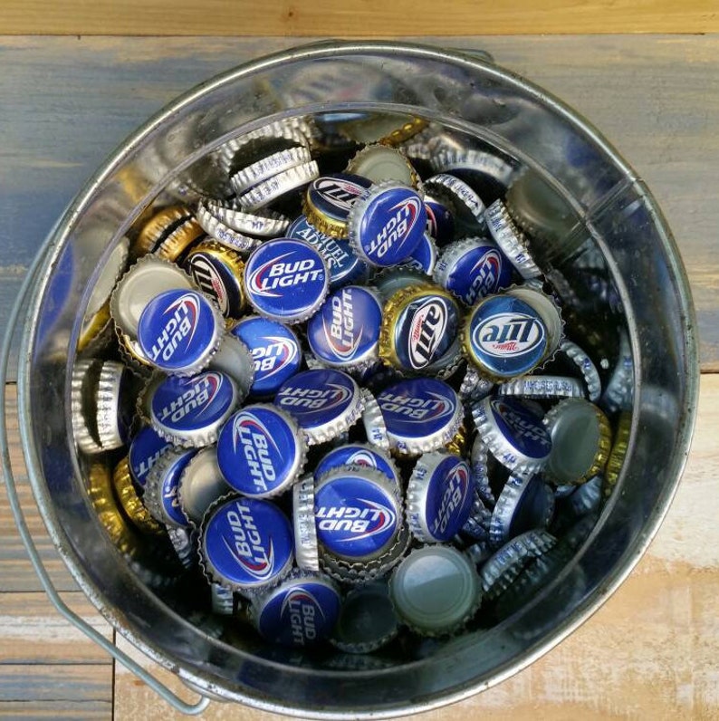 BLUE Beer Bottle Caps 1 Lb, Blue Bottle Caps, Dent and Bent, Recycled