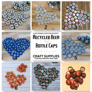 Clean Recycled Beer Caps | Minimal Scratches and Dents | Used Bottle Caps l Recycled Beer Caps |  Beer Cap Art Supply |Beer Crafting Supply