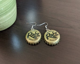 Recycled Beer Cap Earrings, Brewers Earrings, Craft Beer Cap Earrings, Gift for beer lovers, Gift for bartenders, Bottle Cap Jewelry, Unique