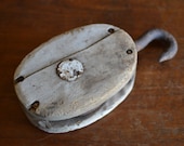 Large Vintage Block Pulley