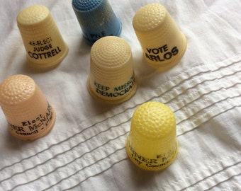 Polictical Plastic Thimbles Set of 6