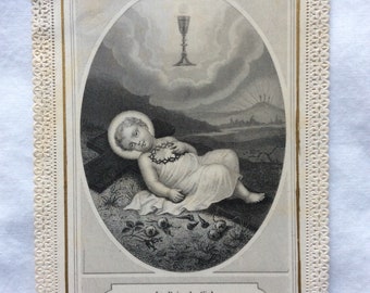 Baby Jesus Holy Lace Card by the Cross