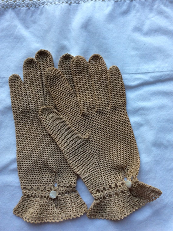 Vintage Knit Gloves - image 1