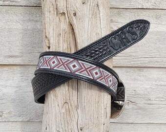 Western Leather Beaded Belt