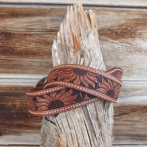 Western Hand Tooled Leather Belt