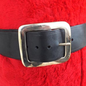 Custom Black Leather Santa Claus Belt