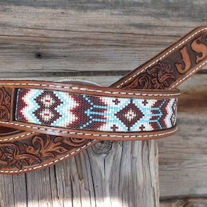 Western Leather Beaded Belt