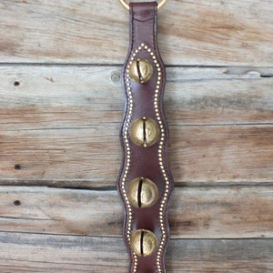 Mahogany Leather Sleigh Bell Door Strap