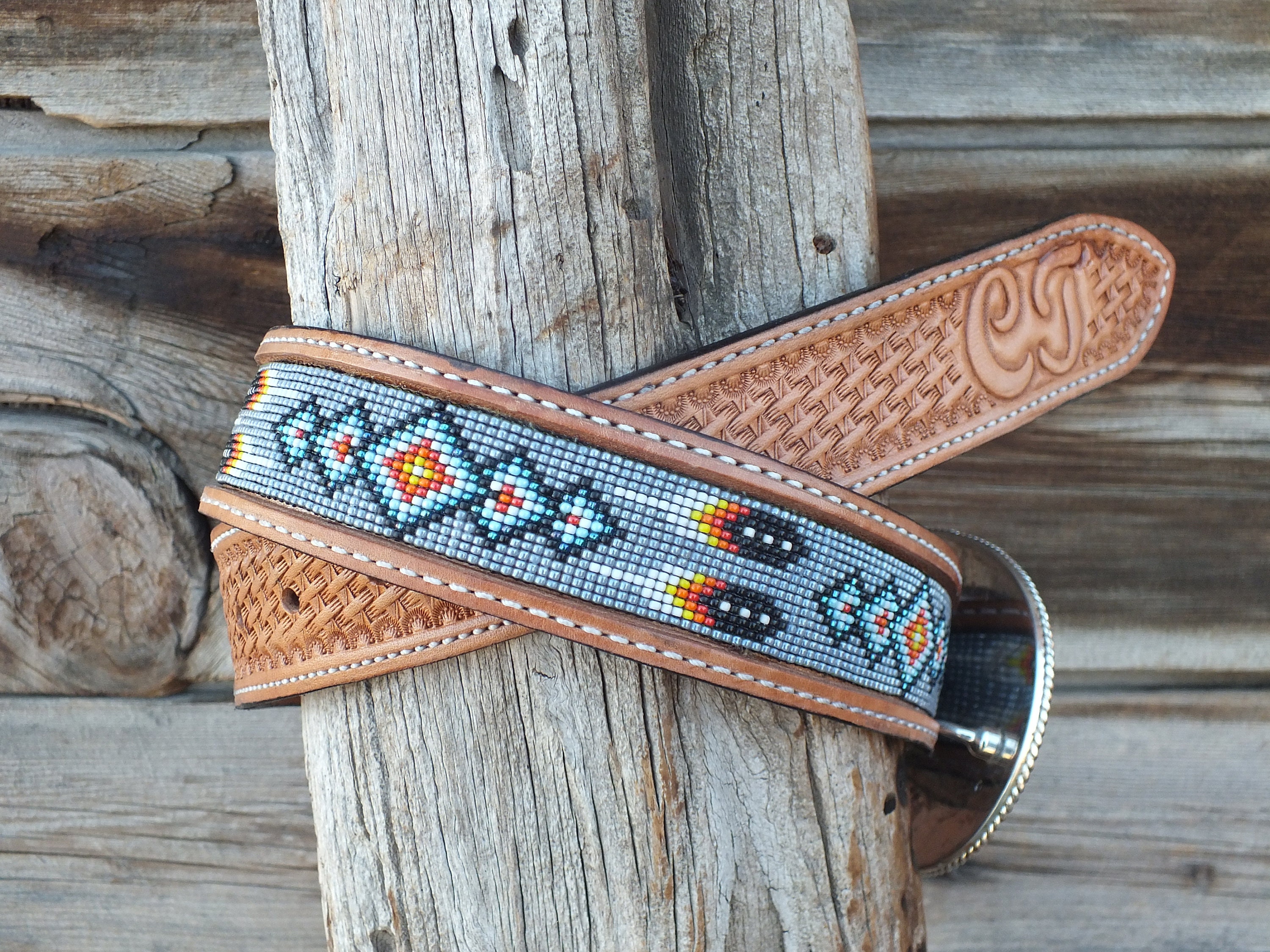 Western Beaded Belt Etsy