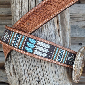 Western Leather Beaded Belt