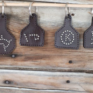 Leather Ear Tag Key Ring