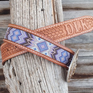 Western Leather Beaded Belt