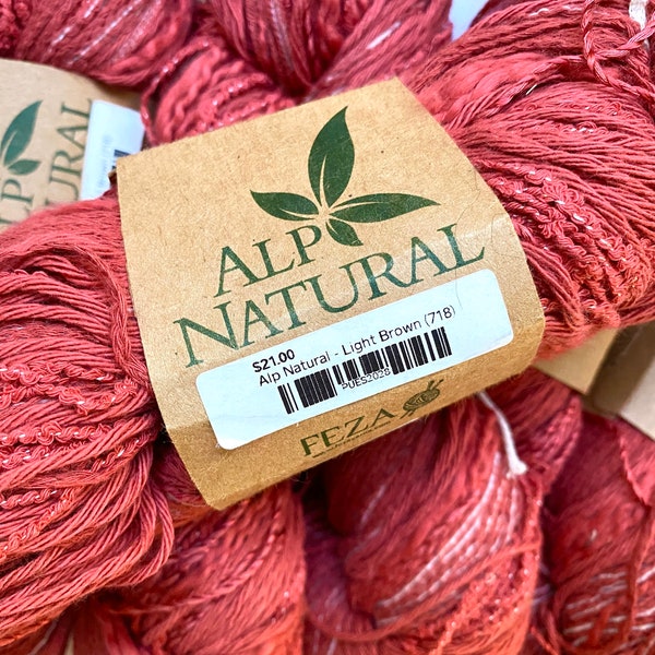 50% Off Feza Alp Natural Yarn Hand Tied Worsted Yarn Cotton Silk Linen Rose 230 Yards