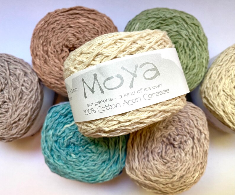 40 off Hand Dyed Cotton Moya Caresse Aran Yarn 120 Yards Etsy