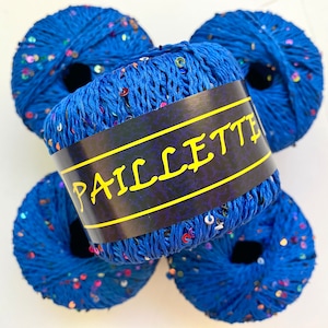 65% Off Sequins KFI Paillette Yarn Holigraphic Sequin Yarn Blue 52 Yards