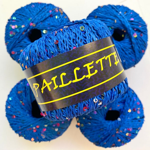 55% Off Sequins KFI Paillette Yarn Holigraphic Sequin Yarn Blue 52 Yards