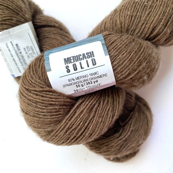 50% Off Mericash Solid Cashmere Merino Fingering Yarn 262 Yards