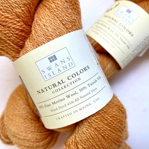 40% Off Swans Island Natural Colors Organic Silk Merino Plant Dyed Wool Yarn Lace Apricot 550 Yards