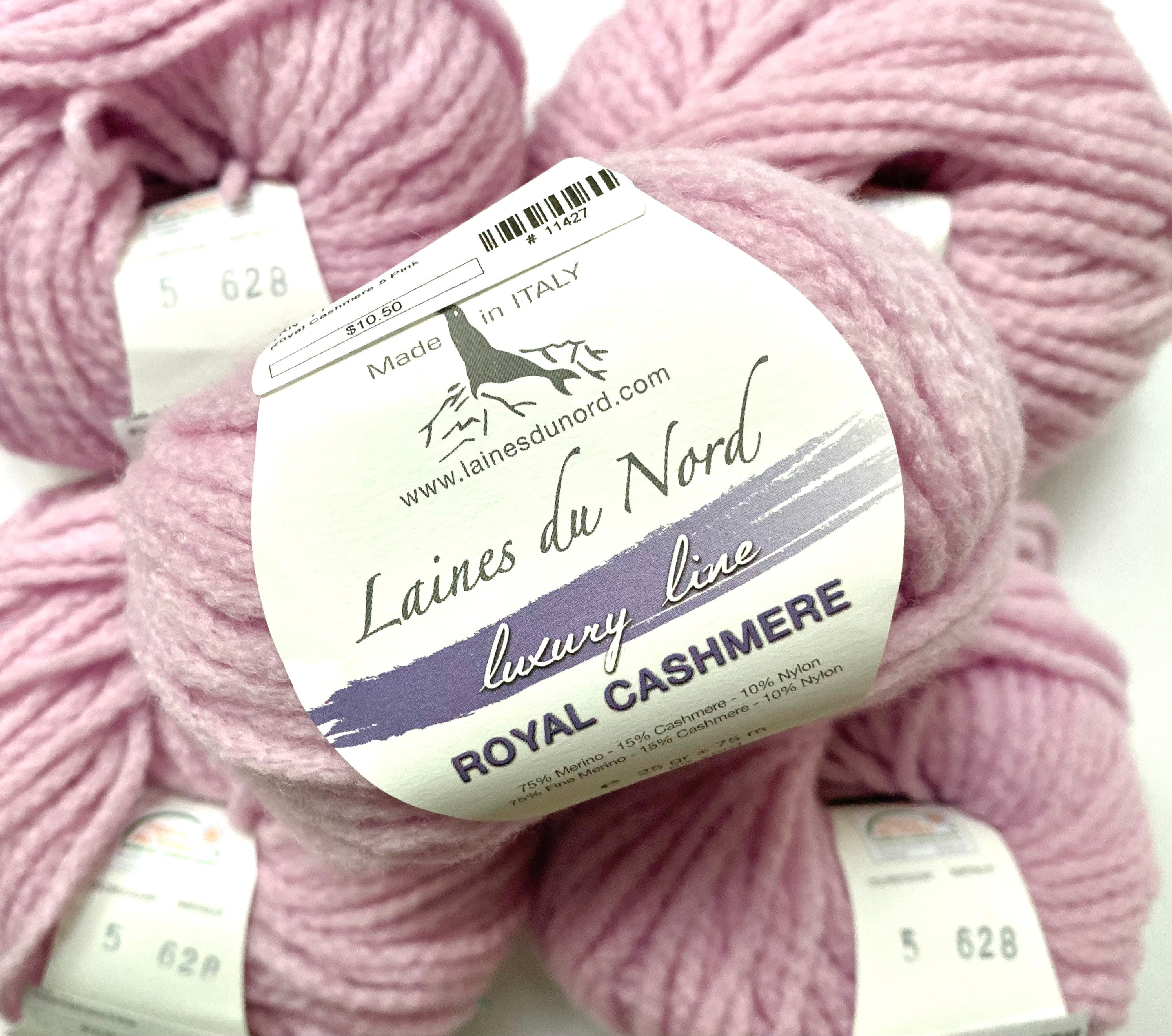 Research and Shopping online Laines Du Nord Cocotte 64 Yards Wool Pink Shades White Yarn Made in
