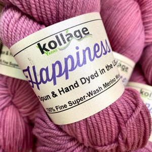 45% Off Superwash Merino Hand Dyed DK Yarn Happiness Kollage Wool 300 Yards