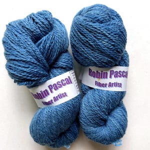 50% Off Corriedale Silk Robin Pascal  Hand Dyed Yarn Worsted Blue New Mexico Indie