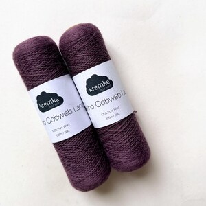 40% Off Kremke Soul Wool Merino Cobweb Lace — Dusty Purple Lot 77-83509  1.76 oz / 683 yd, Merino, Lace