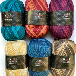 40 % de réduction sur Cashmere Indulgence KFI Sock Yarn Superwash Wool Fingering Sport 437 Yards 150 grammes