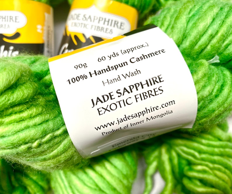 35/% Off Cashmere Genghis Jade Sapphire Hand Spun Hand Dyed Yarn Super Bulky 60 Yards