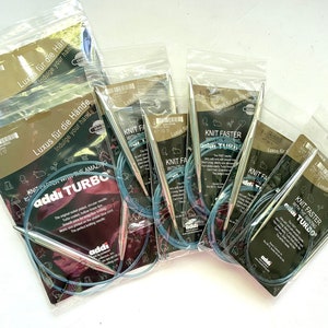 40% Off 47” Addi Turbo Circular Needles Sizes 5, 13, 15, 17