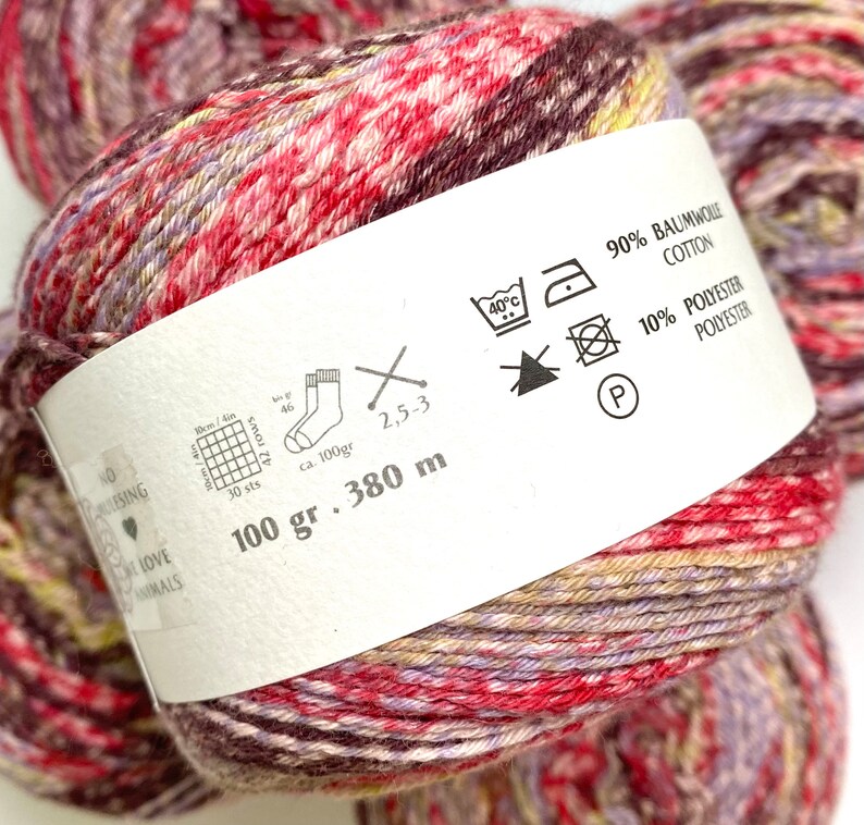 35% Off Lana Mia Cotone Sock Yarn Cotton Fingering Yarn 415 Yards image 4