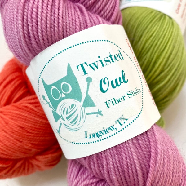 40% Off Superwash Merino Wool Sport Hand Dyed Yarn Twisted Owl Studio 328 Yards