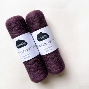 40% Off Kremke Soul Wool Merino Cobweb Lace — Dusty Purple Lot 77-83509  1.76 oz / 683 yd, Merino, Lace