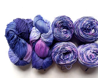40% Off Hand Dyed Mystery Cotton Yarn Worsted Weight 6 Skeins Available 3.5 oz Each Indie