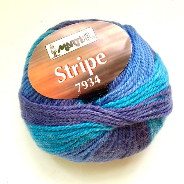 50% Off Stripe Yarn Bulky Wool Self Stripping 154 Yards