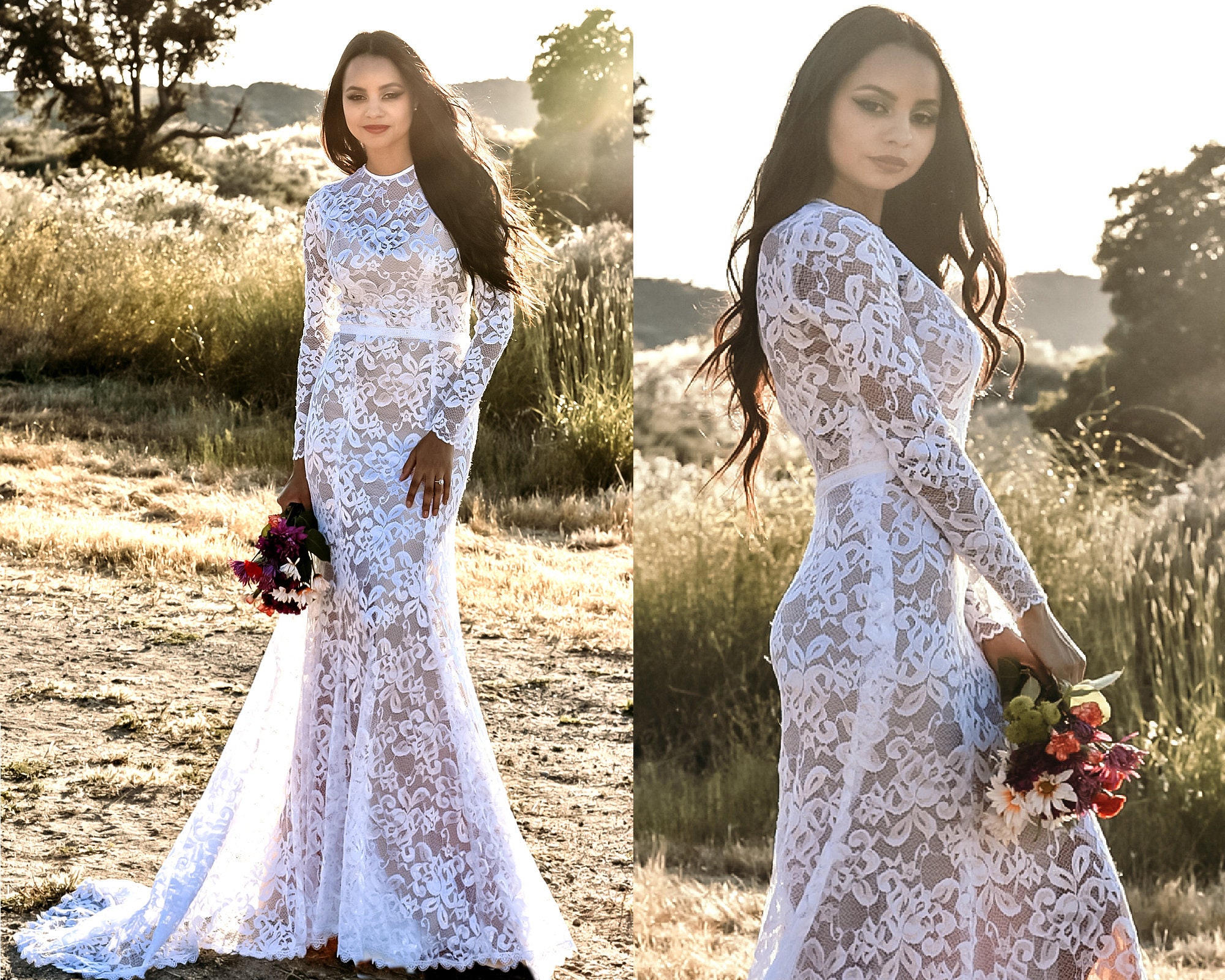 stretch lace wedding gown