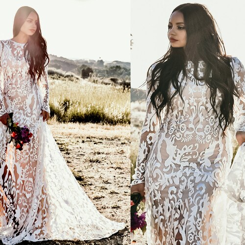 bohemian sheer dress