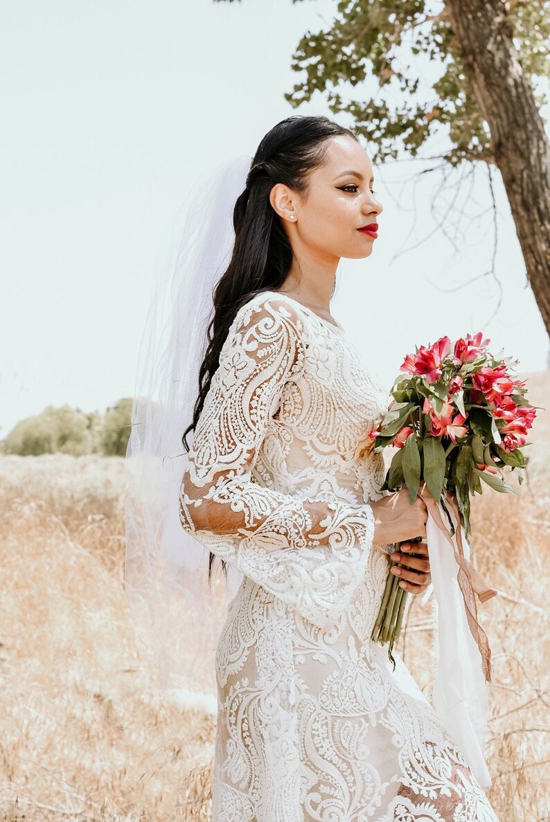Short Single Tier Wedding Veil For Traditional Or Etsy