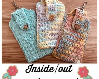 Inside/out sun glass pouch, crochet sun glass pouch, sun glass case,crochet pattern, digital download