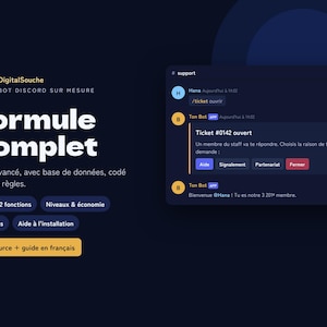 Complete Custom Discord Bot | Personalized Bot in French | XP Levels, Economy, Tickets, Applications | Python Source Code