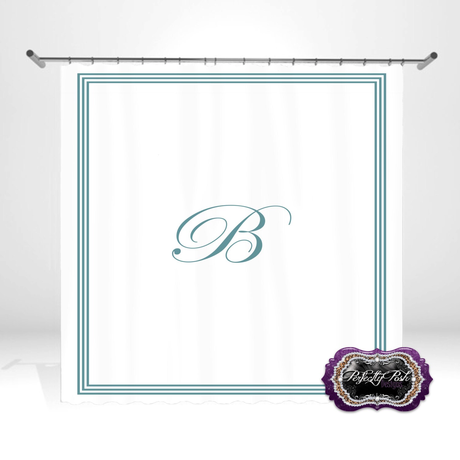Initial Personalized Custom Shower Curtain Monogram with Name Etsy