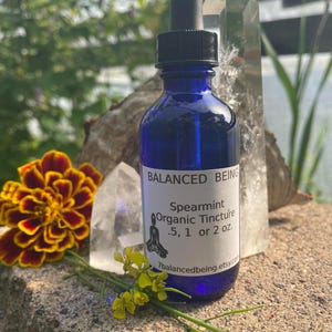 ORGANIC SPEARMINT TINCTURE 1 or 2 oz.  Bottle with dropper